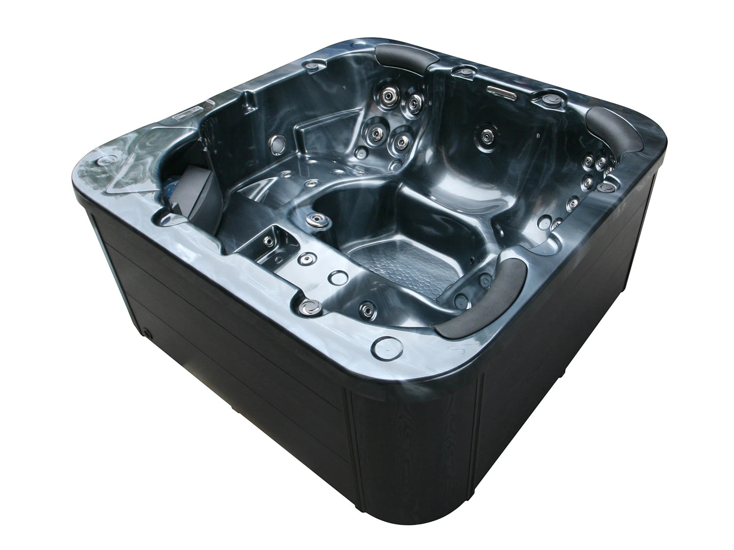 6 persoons buitenspa - Rome Wit met grijze ombouw - 230x230x92cm