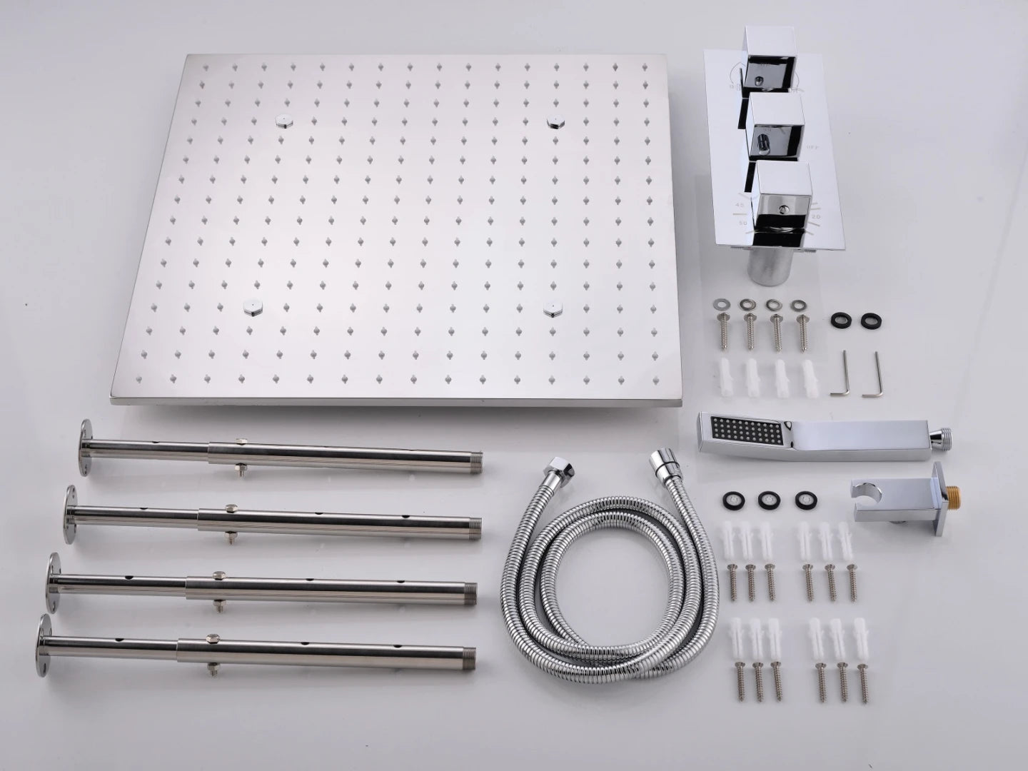 Thermostatische inbouw regendoucheset - Vanga Chroom