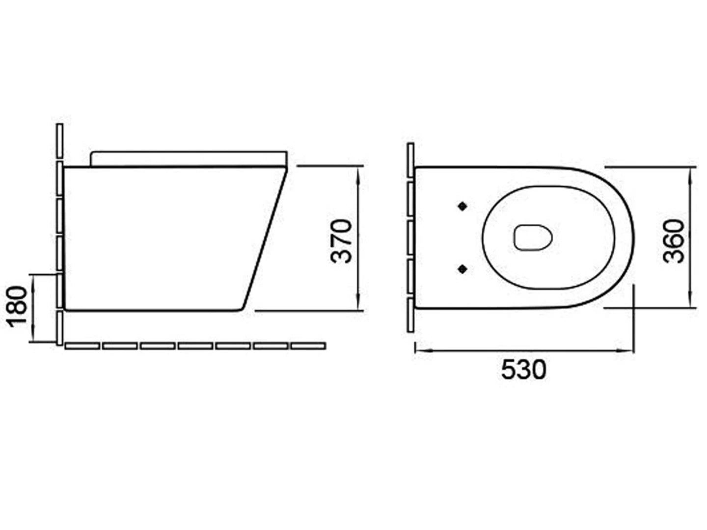 Hangend rimless toilet - Oregon Mat wit - 43x37x51cm