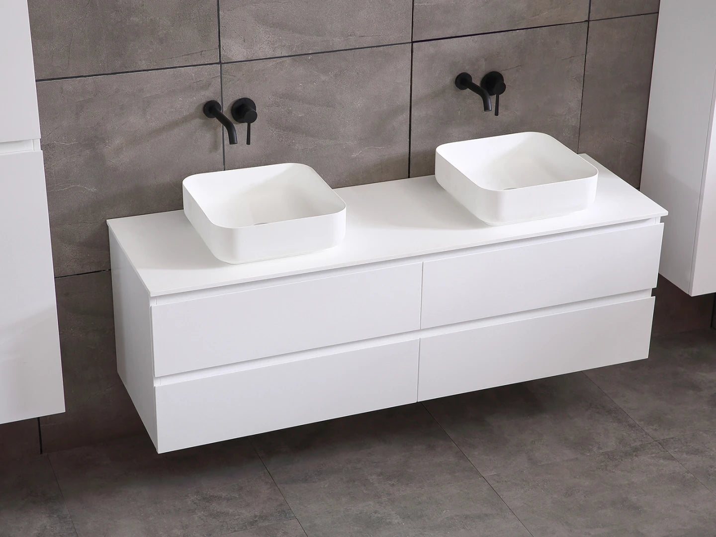Badmeubel onderkast - Brandon Mat wit - 49x159x50cm