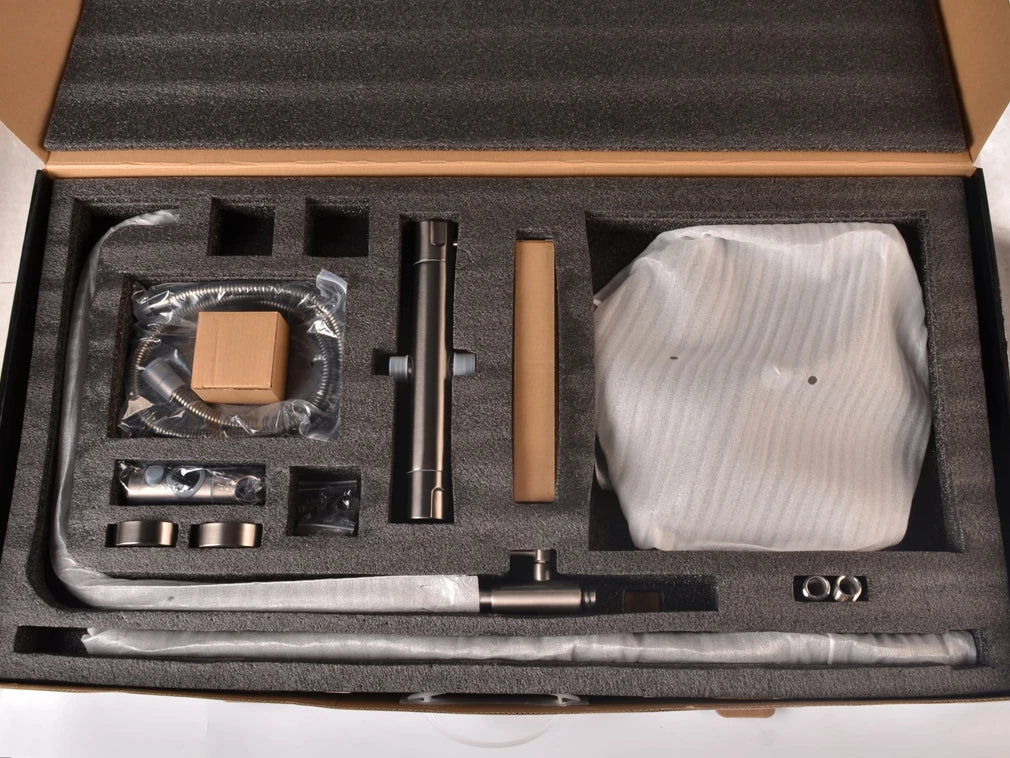 Thermostatisch opbouw regendoucheset - Olga Gunmetal grey