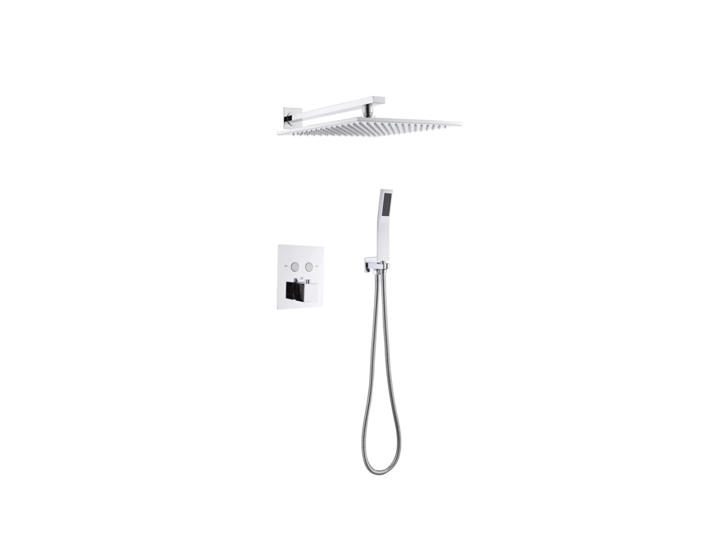 Thermostatische inbouw regendoucheset - Saga Chroom