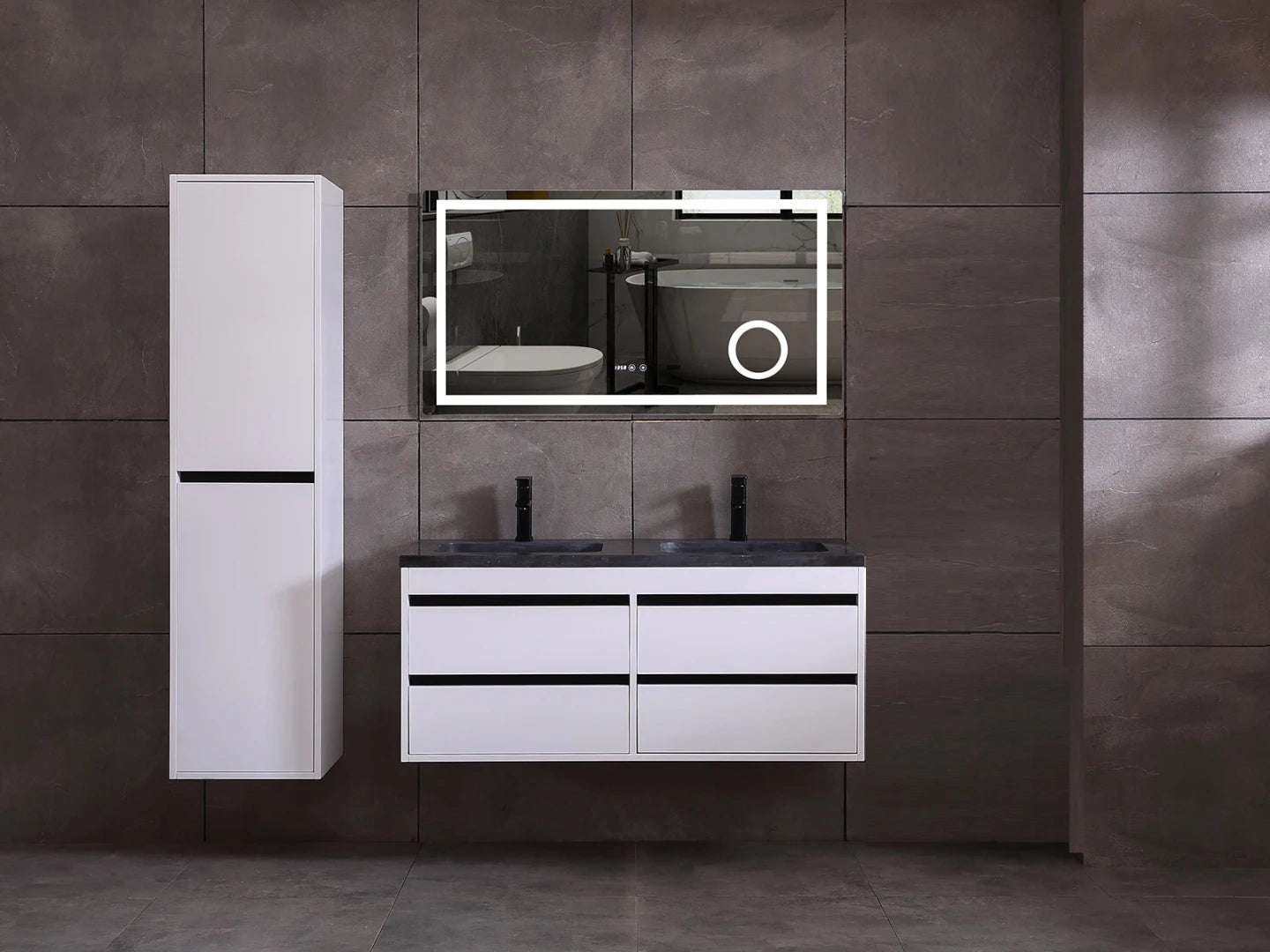 Badmeubel onderkast - Bradley Mat wit - 49x119x50cm