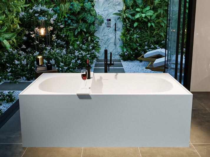 MONDIAZ FREEZE Vrijstaand Bad 180x85cm - Clay (Lichtgrijs) / Talc (Wit)