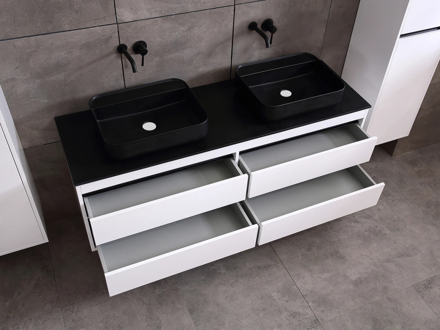 Badmeubel onderkast - Bradley Mat wit - 49x159x50cm