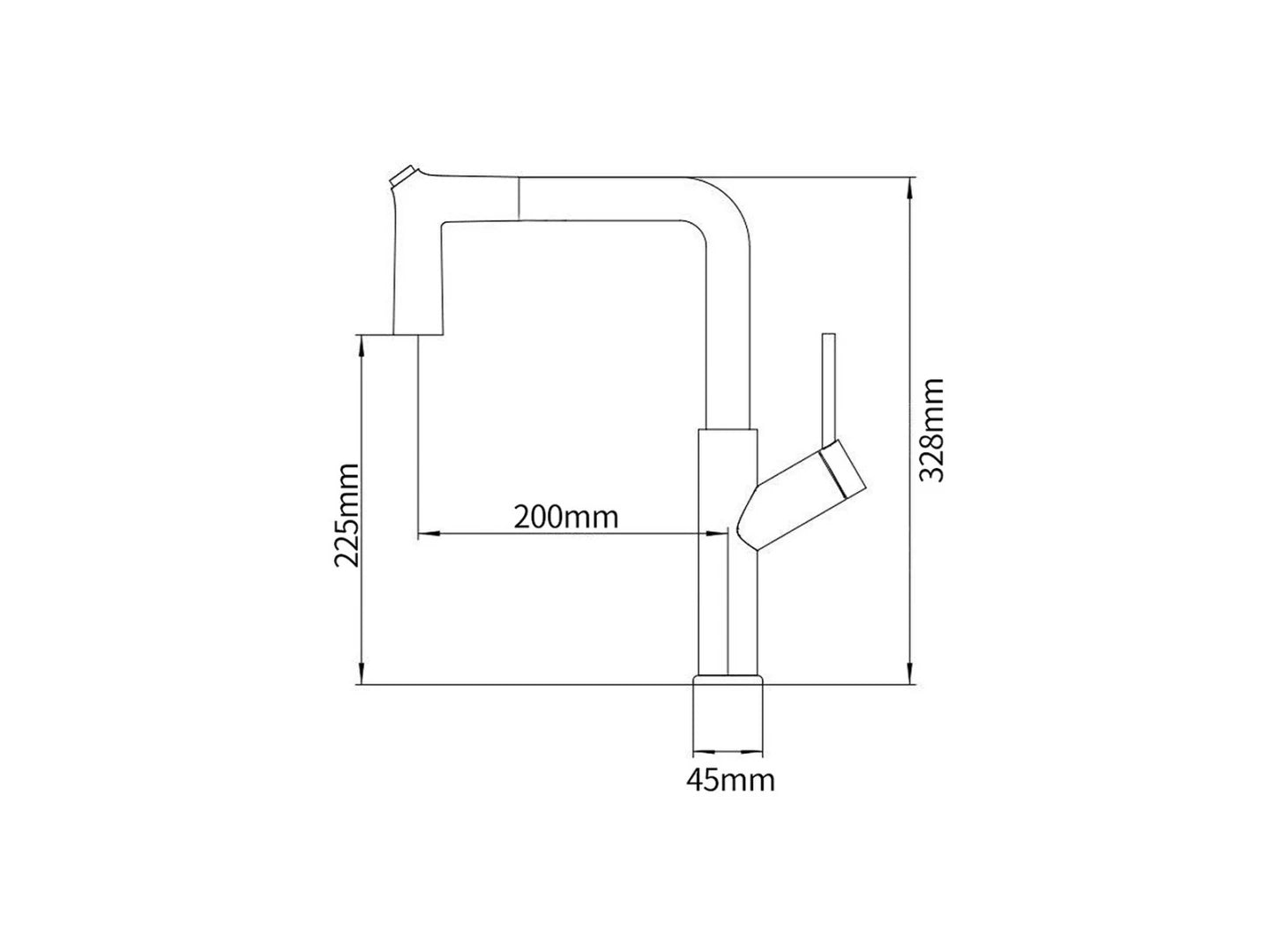 Keukenkraan - Uittrekbare uitloop - Filago Chroom - 33cm