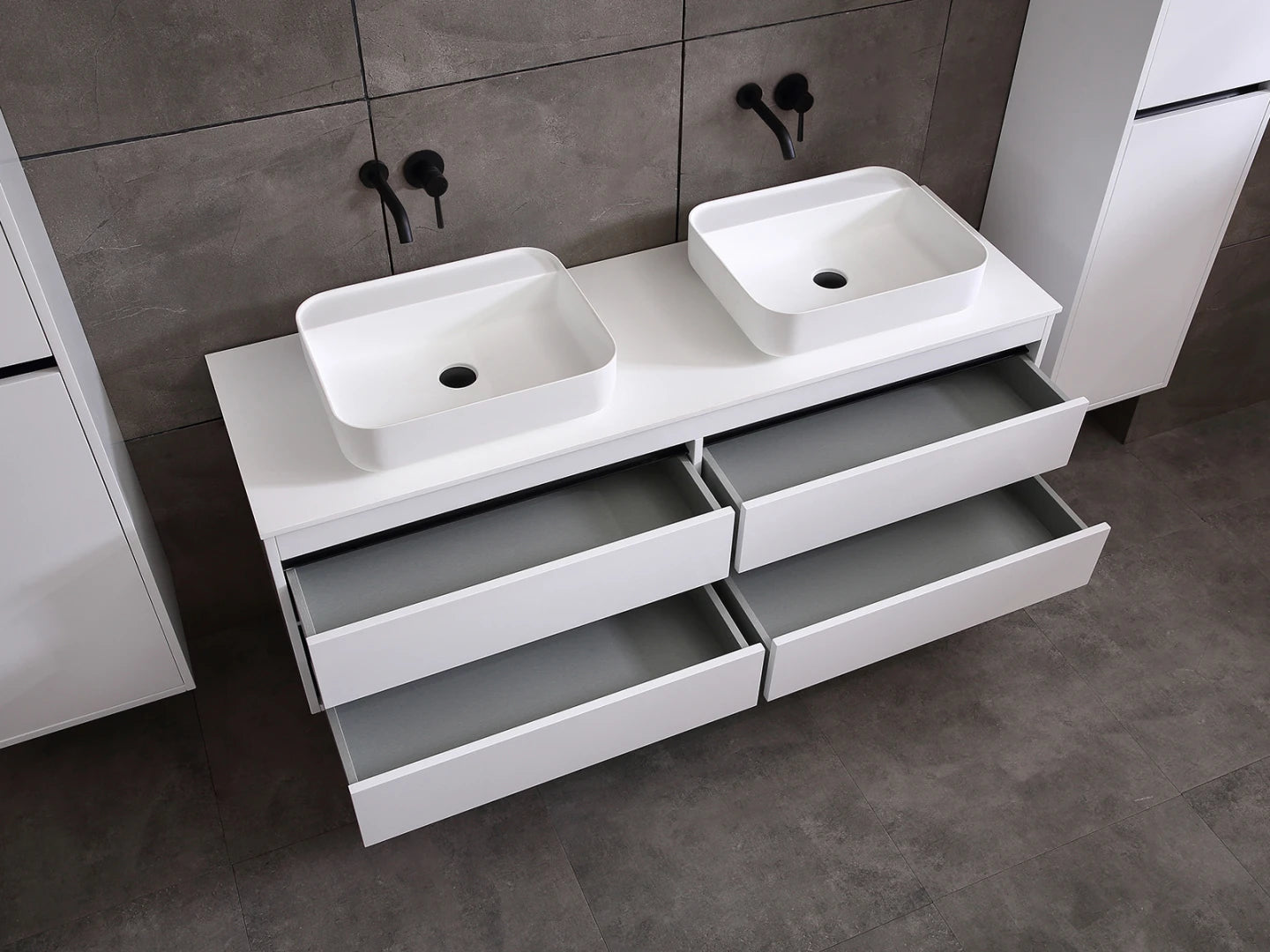 Badmeubel onderkast - Bradley Mat wit - 49x159x50cm
