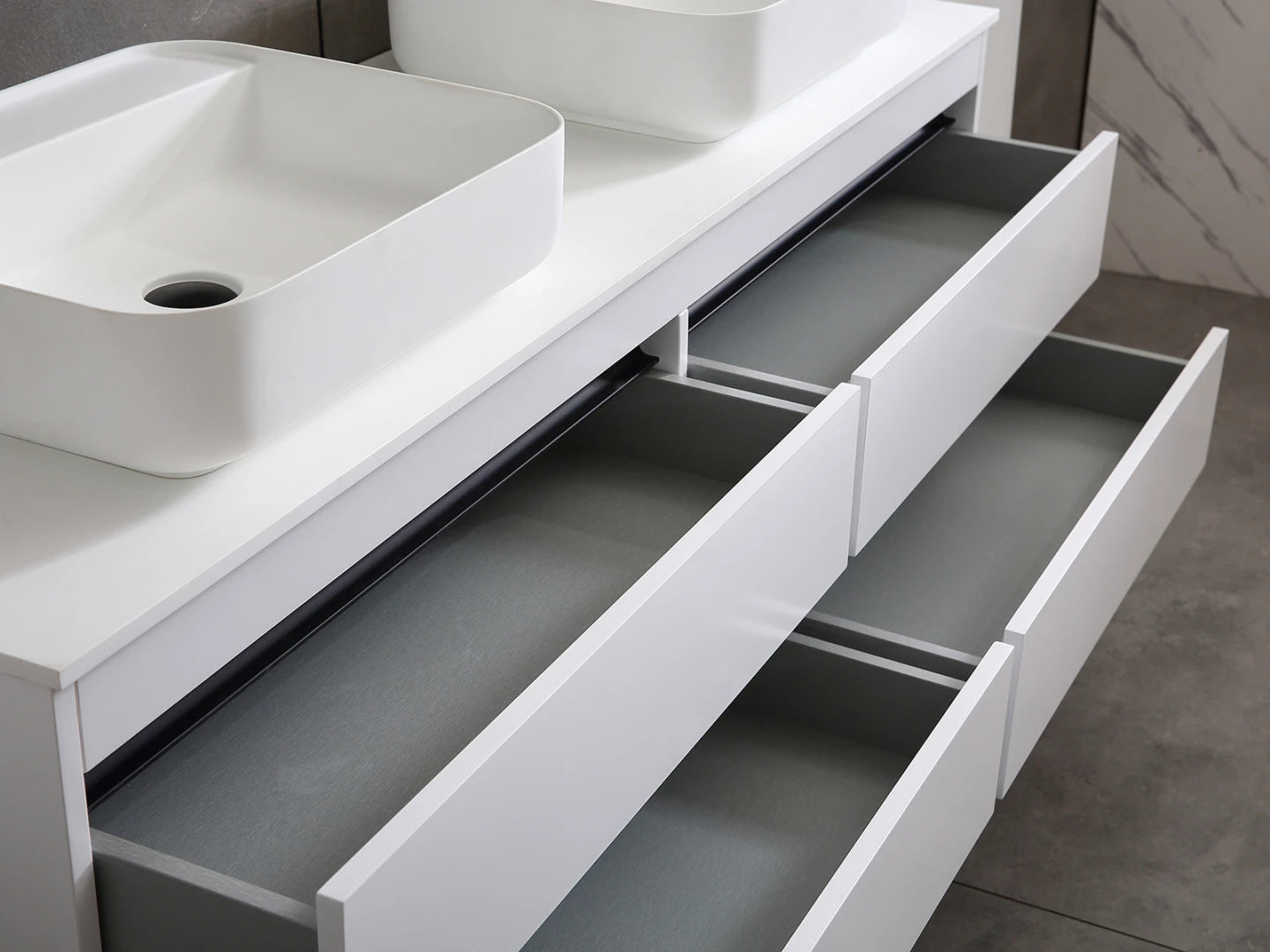 Badmeubel onderkast - Bradley Mat wit - 49x159x50cm
