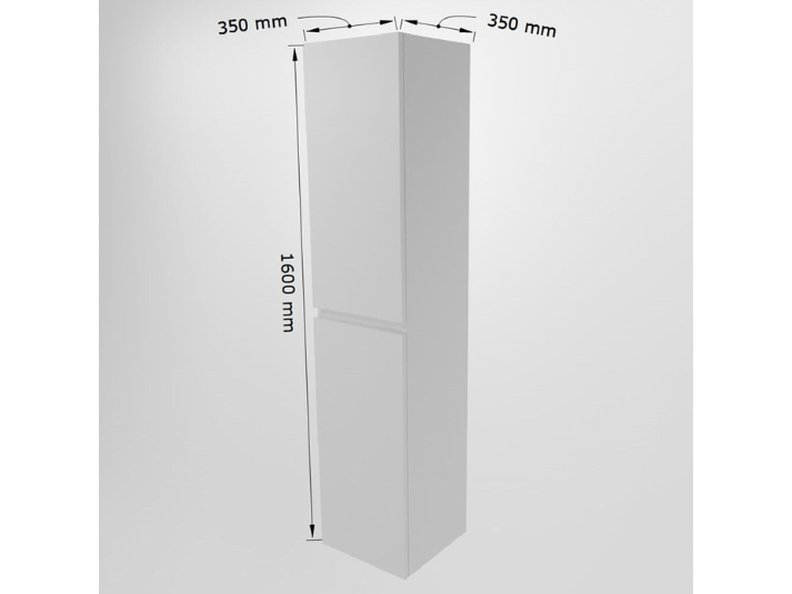 MONDIAZ AIVY Hangende Badkamerkast 160x35x35cm - Melamine, 2 Softclose Deuren, Greeploos, Kleur Mocha (Eiken Donker)