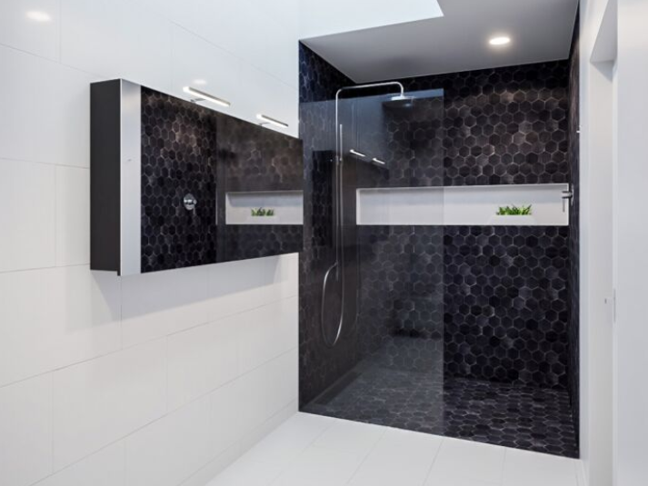 MONDIAZ CUBB Spiegelkast 150x70x16cm - Dark Grey - Drie Deuren