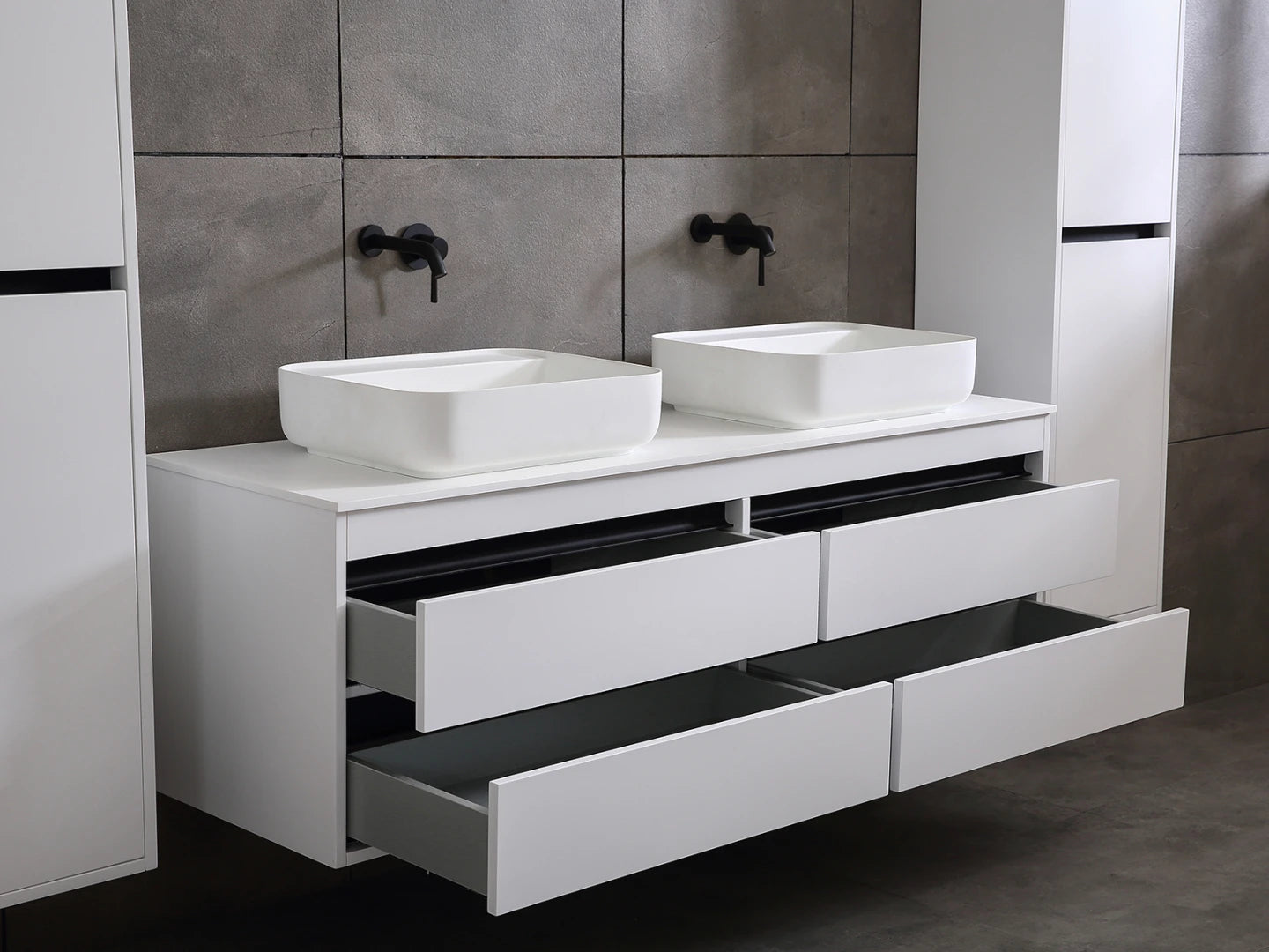 Badmeubel onderkast - Bradley Mat wit - 49x159x50cm