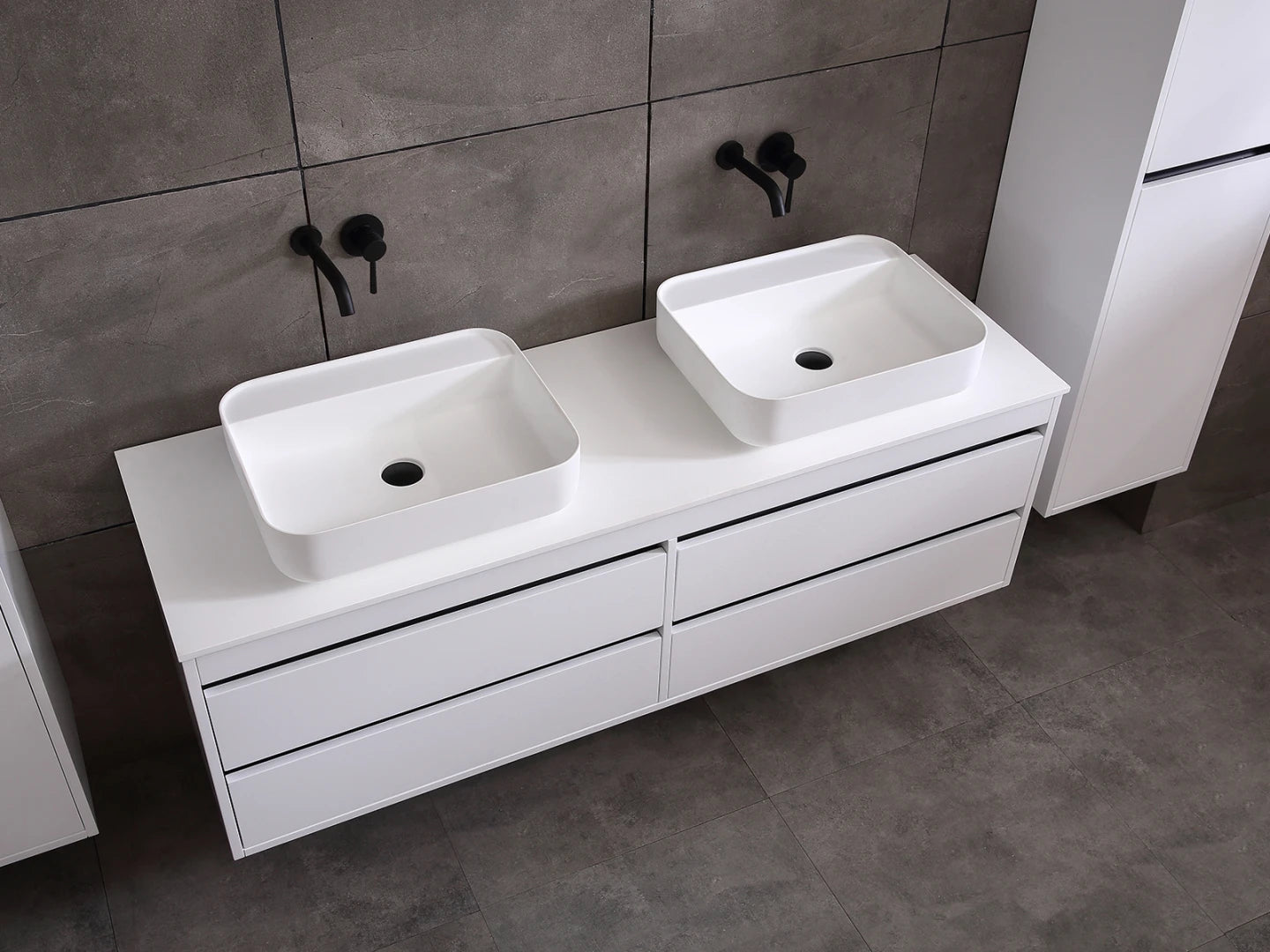 Badmeubel onderkast - Bradley Mat wit - 49x159x50cm