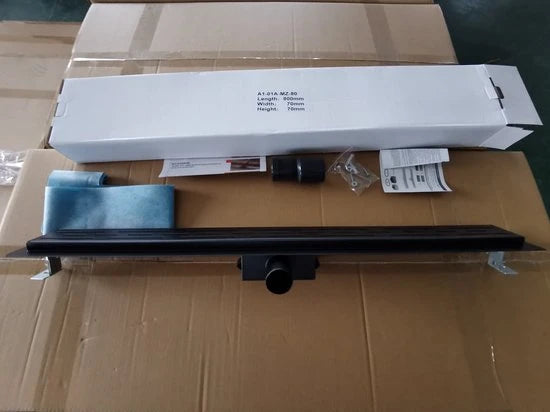 Douchedrain - Durham Mat zwart - 80x7x7cm