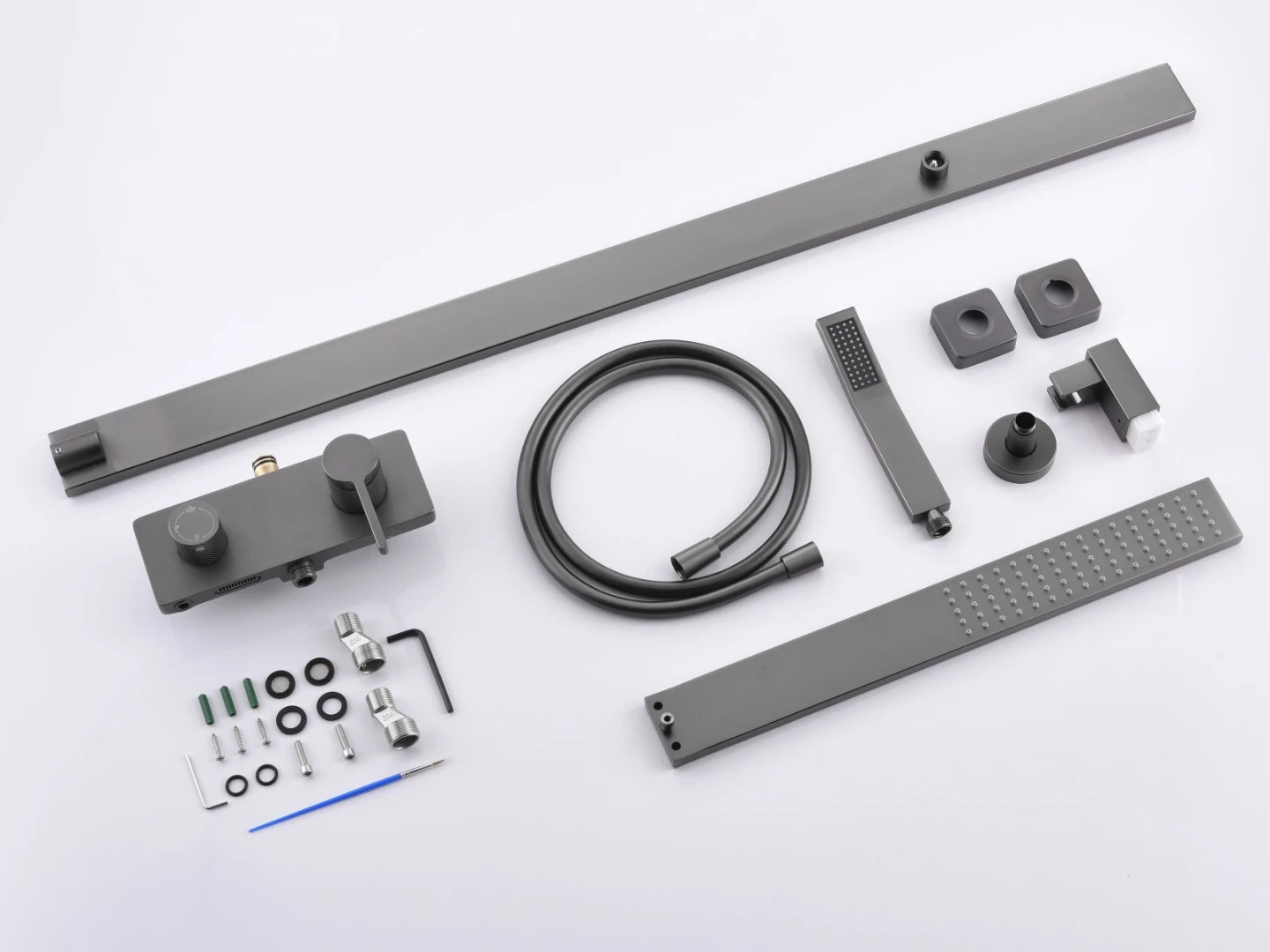 Opbouw regendoucheset - Teslin Gunmetal grey