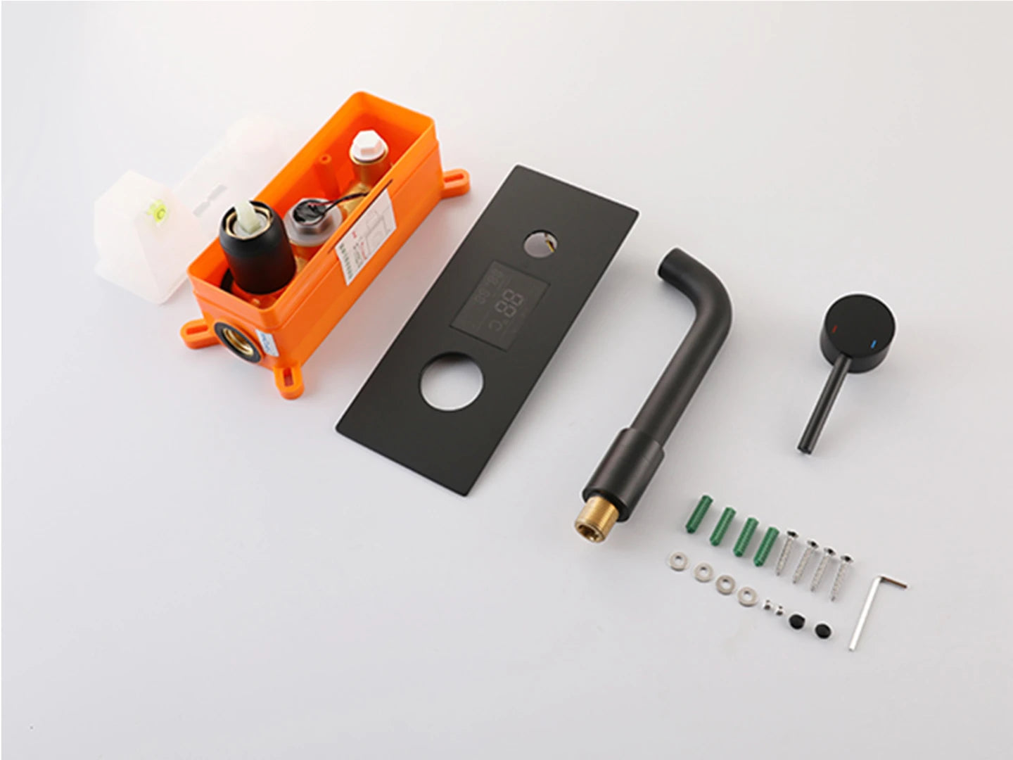 Digitaal inbouw wastafelmengkraan - Funk Mat zwart - 20cm