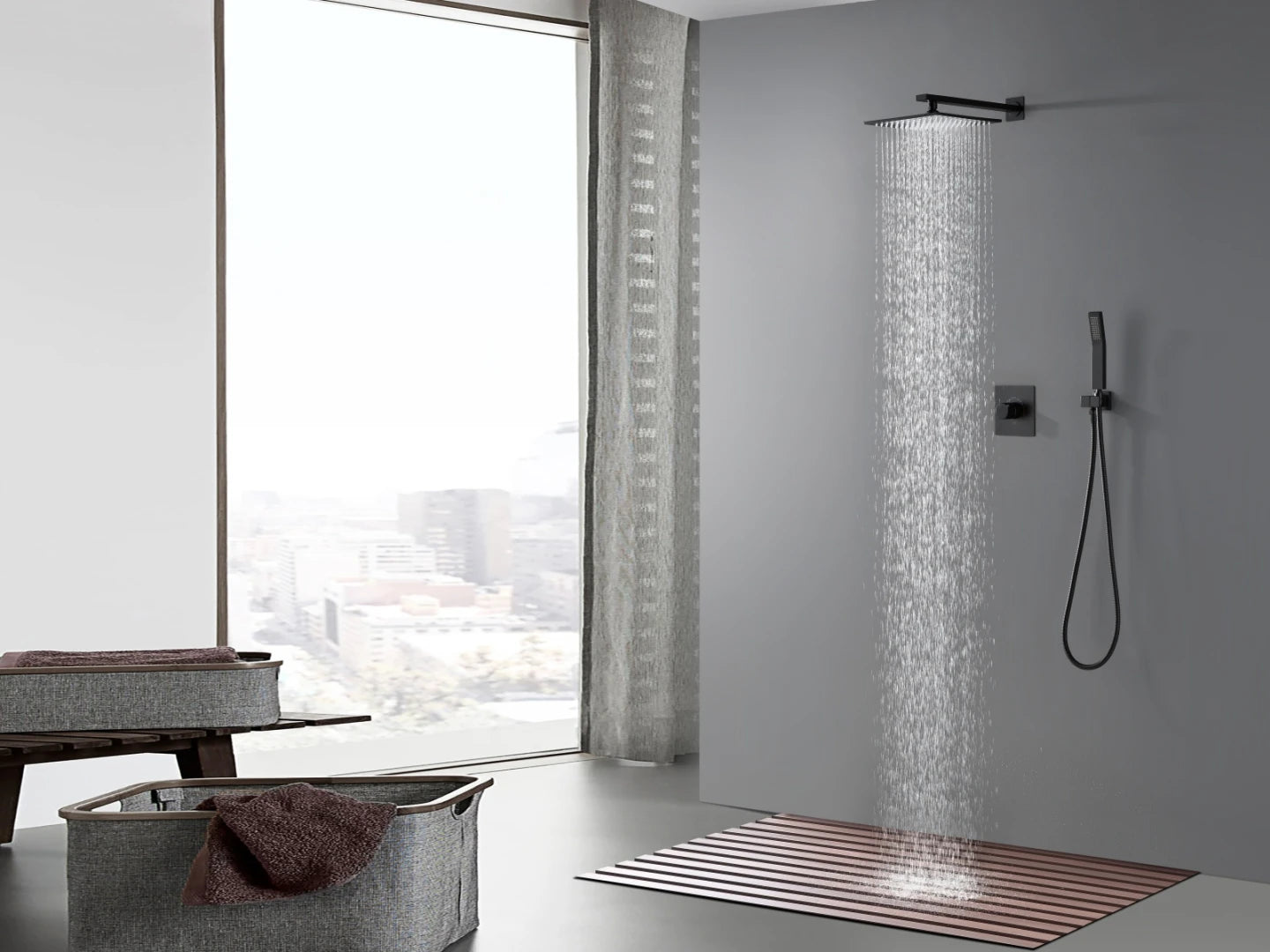 Inbouw regendoucheset - Nutria Mat zwart