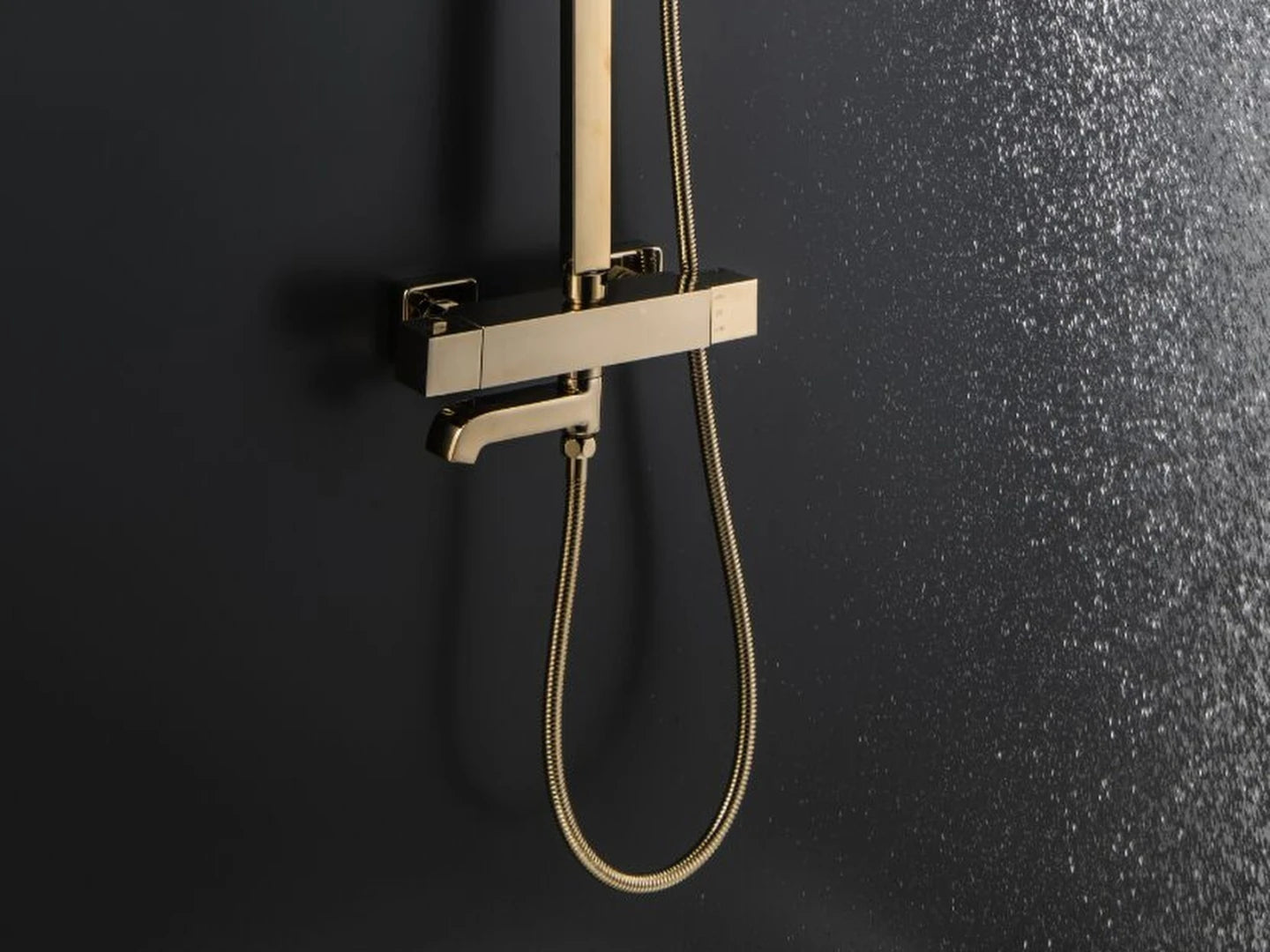 Thermostatisch opbouw regendoucheset - Cormor Geborsteld goud