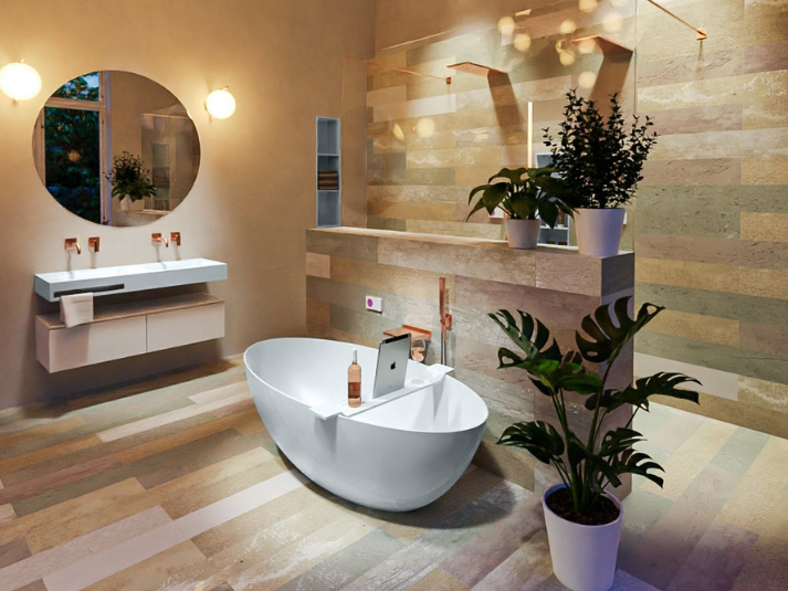 MONDIAZ FLOAT Vrijstaand Bad 170x80cm - Clay (Lichtgrijs)