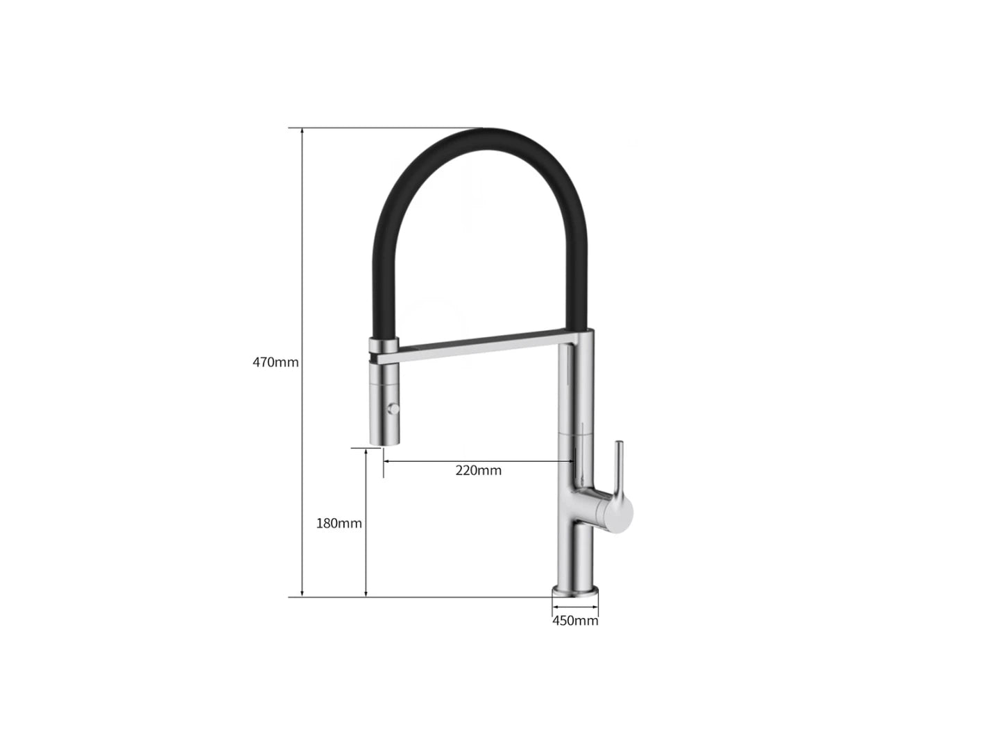 Keukenkraan - Uitneembare uitloop - Bromus Chroom - 47cm