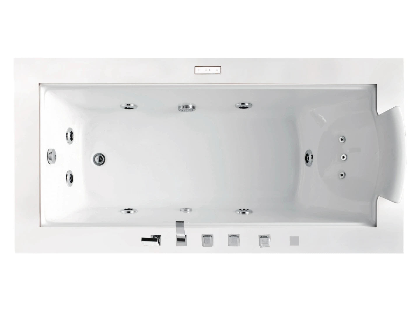 Inbouw massagebad - Solid surface top - Delano Glans wit - 180x90x62cm