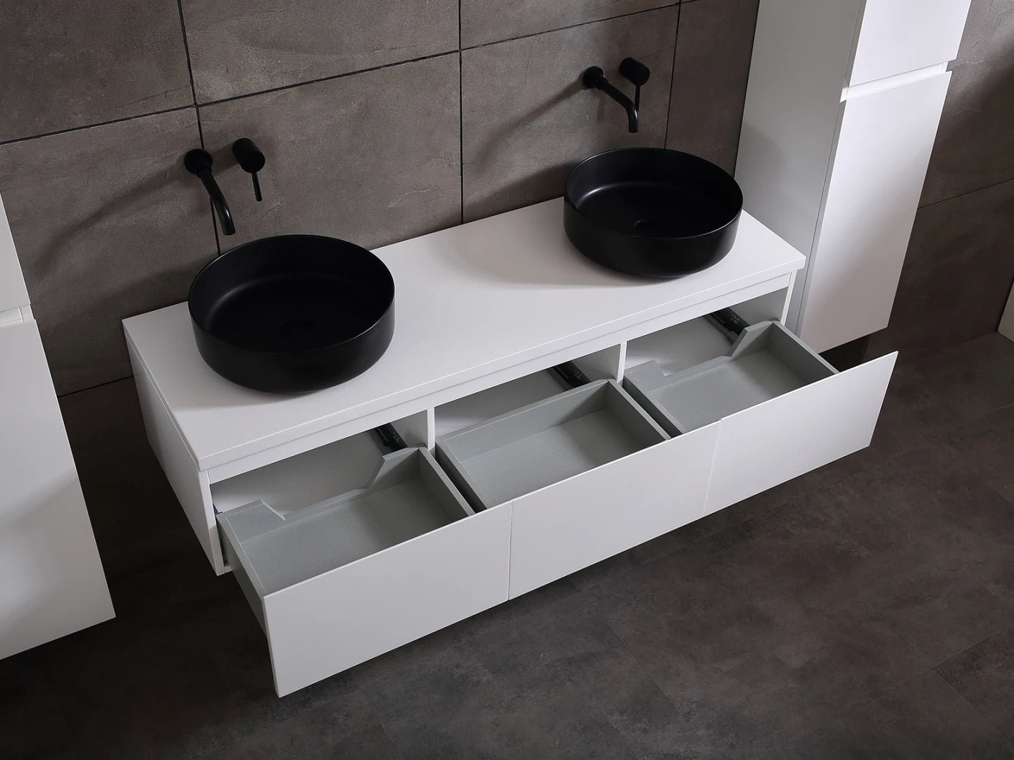 Badmeubel onderkast - Jeremy Mat wit - 50x180x35cm