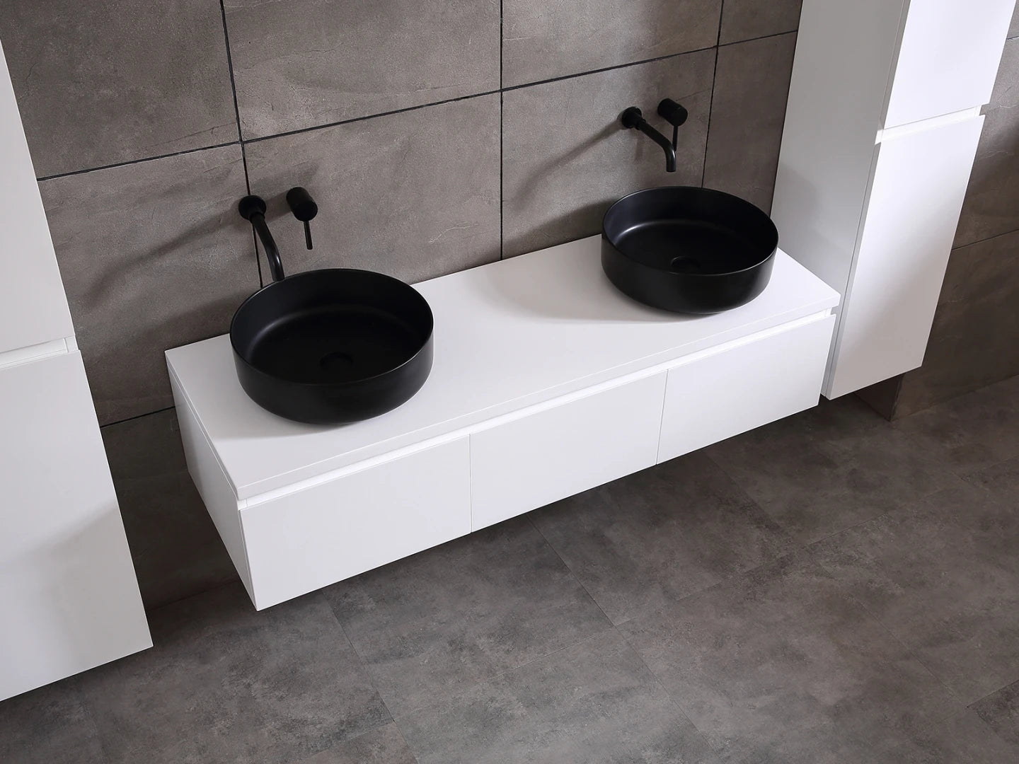 Badmeubel onderkast - Jeremy Mat wit - 50x180x35cm