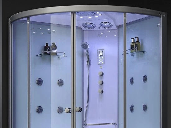 2 persoons stoomcabine - Moran Glans wit, Grijs - 120x120x215cm