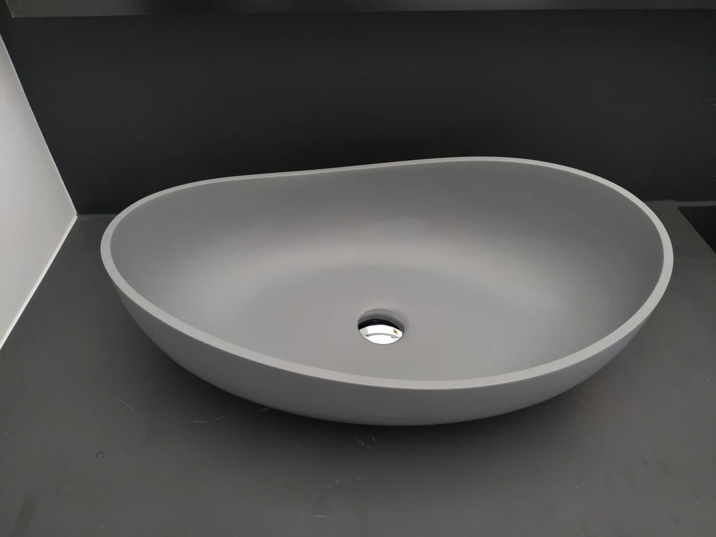 Vrijstaand bad - Solid surface - Ethan Mat grijs - 180x109x62cm