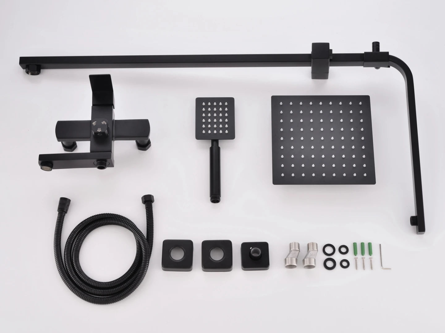 Opbouw regendoucheset - Galina Mat zwart