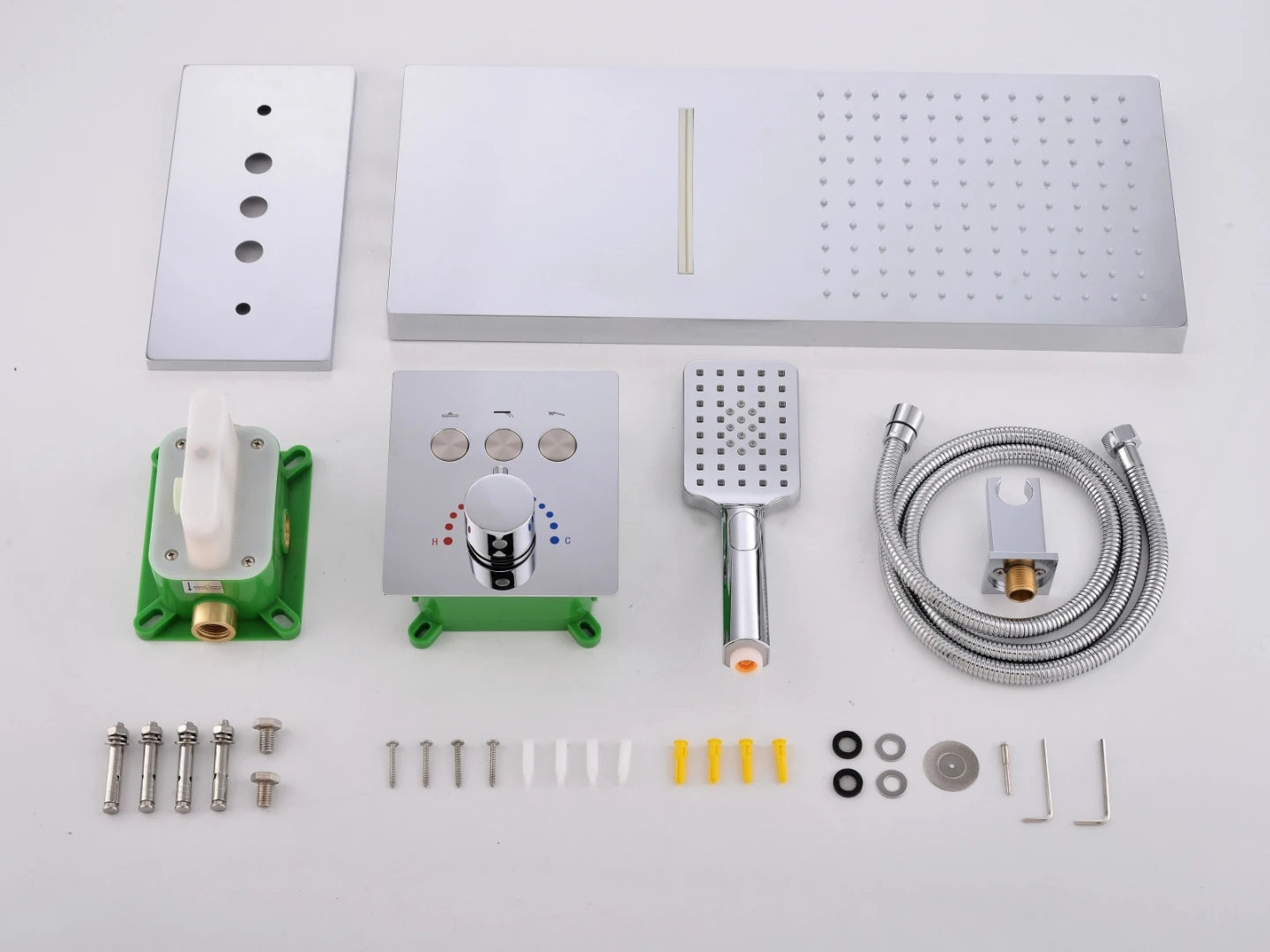 Thermostatische inbouw regendoucheset - Tuatara Chroom