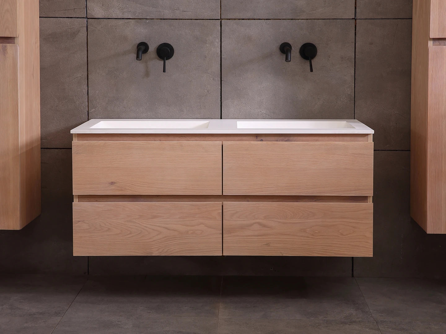 Badmeubel onderkast - Brandon Eiken white wash - 49x119x50cm