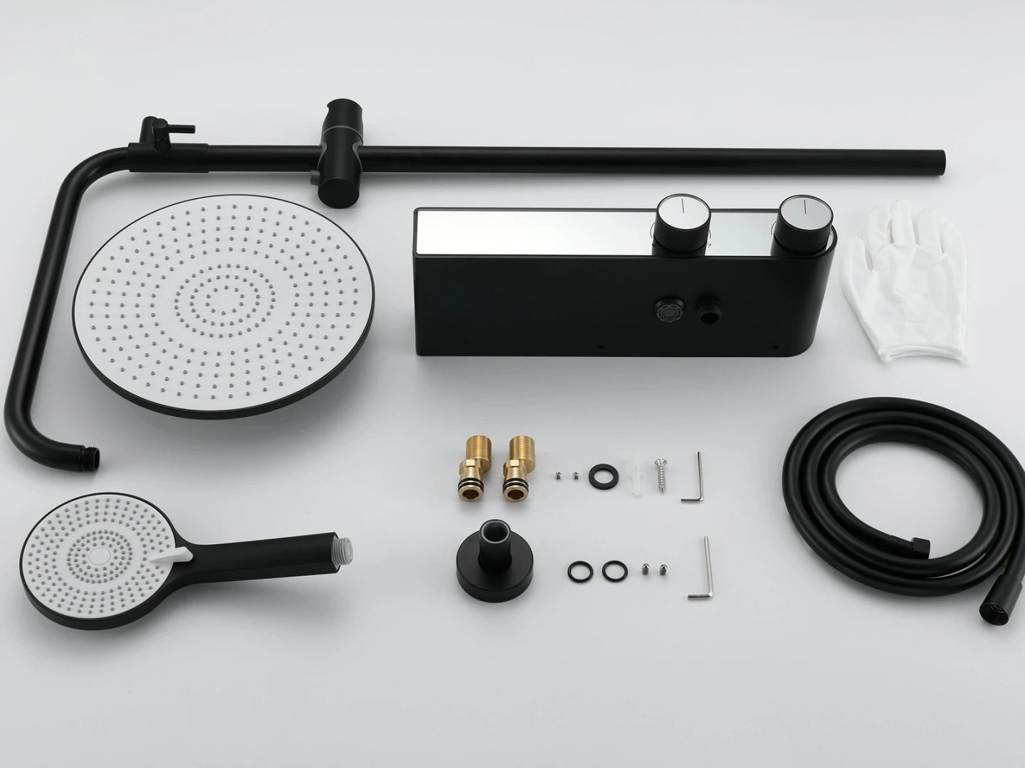 Opbouw regendoucheset - Digitaal display - Zinner Mat zwart