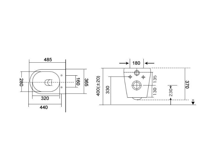 Toiletpot Randloos - Itsie taupe - Softclose Zitting