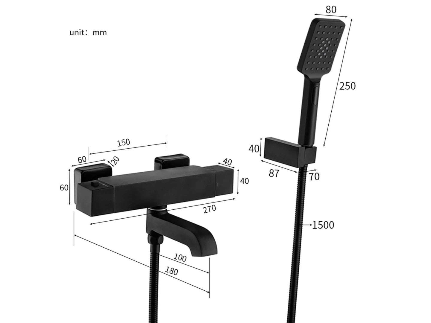 Thermostatische opbouw badkraan - Saron