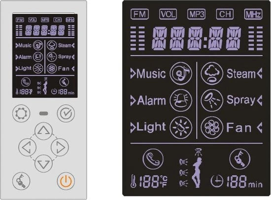 Stoomcabine - Colima Wit, Geborsteld RVS - 100x100x225cm