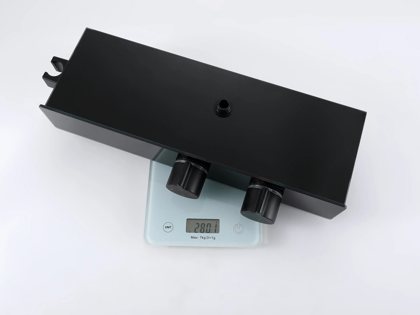 Thermostatisch opbouw regendoucheset - Digitaal display - Yuri Mat zwart