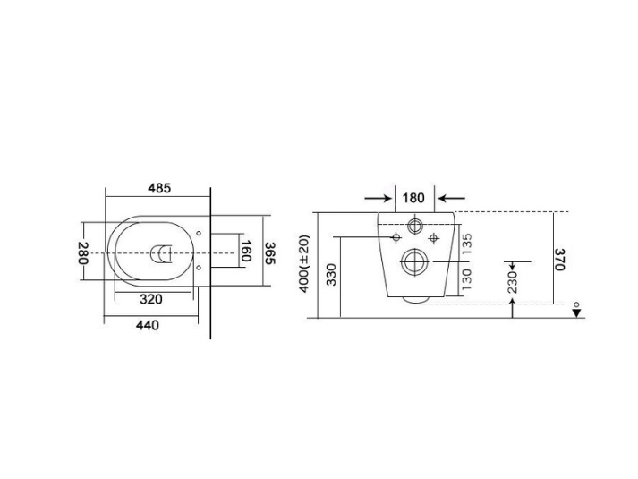 Toiletpot Randloos - Itsie Wit Mat - Softclose Zitting