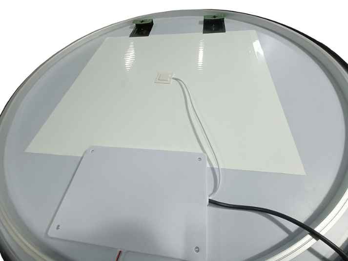 Ronde LED Badkamerspiegel Luca - Spiegelverwarming - Mat Zwart - 70 cm