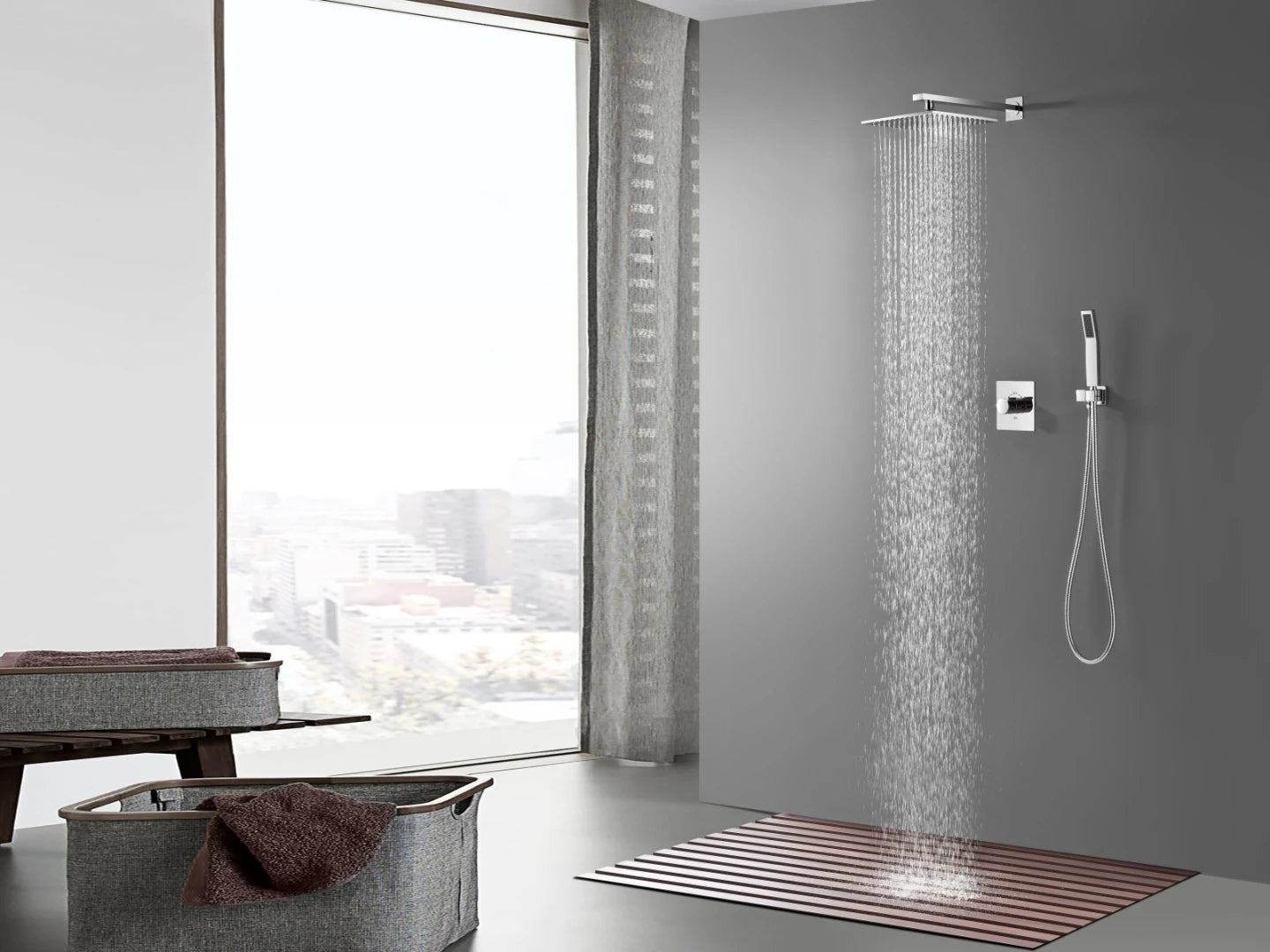 Inbouw regendoucheset - Nutria Chroom