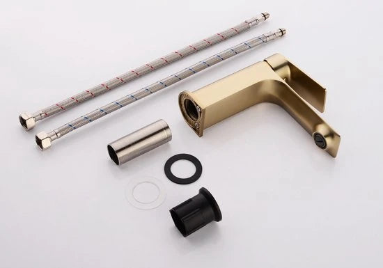 Wastafelkraan - Ayco Geborsteld goud - 18cm