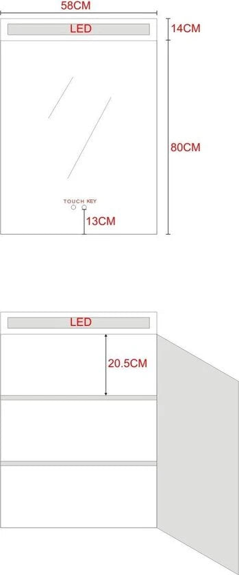 Badkamermeubelset (60cm) - 1 Hangkast - Greg Mat zwart - 50x60x43cm