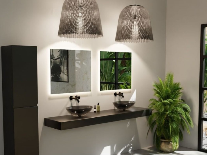 MONDIAZ Aria BRIGHT LED Badkamerspiegel 70x60cm Rechthoek