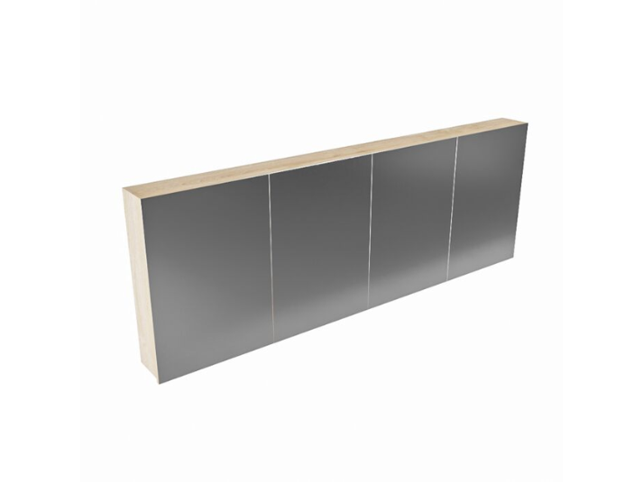 MONDIAZ CUBB Spiegelkast 200x70x16cm - Washed Oak - Vier deuren