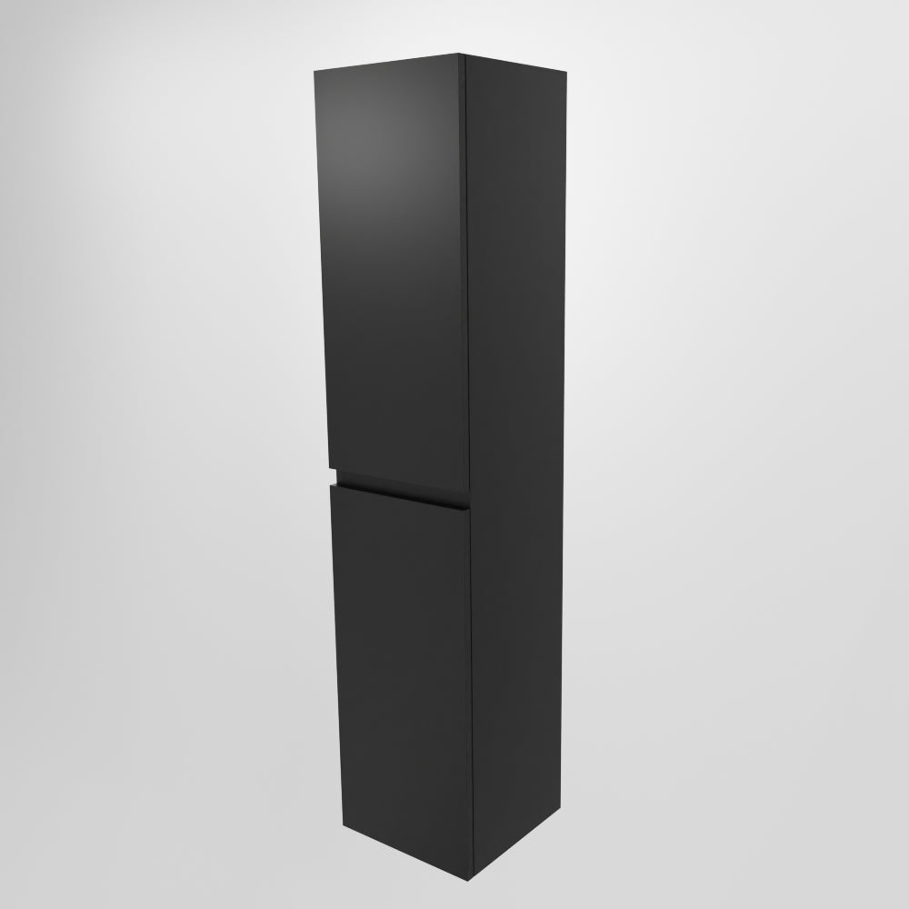 MONDIAZ AIVY Hangende Badkamerkast 160x35x35cm - MDF, 2 Softclose Deuren, Greeploos, Kleur Urban (Zwart)