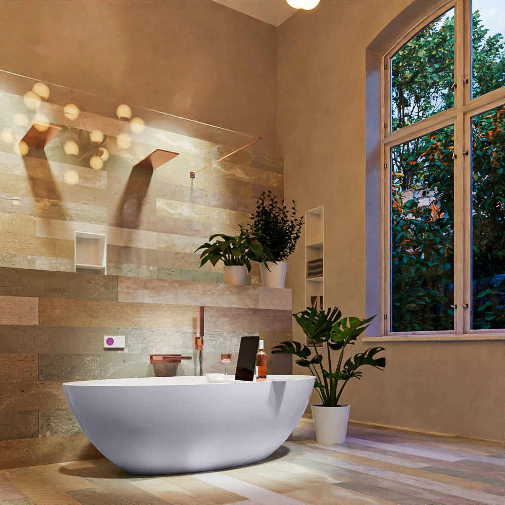 MONDIAZ FLOAT vrijstaand bad 170x80cm kleur Cale / Talc