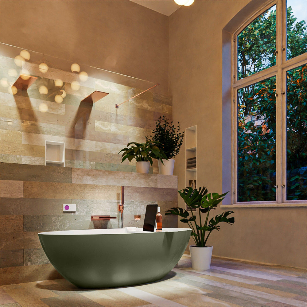 MONDIAZ FLOAT vrijstaand bad 170x80cm kleur Army / Talc