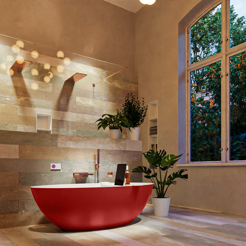 MONDIAZ FLOAT vrijstaand bad 170x80cm kleur Fire / Talc