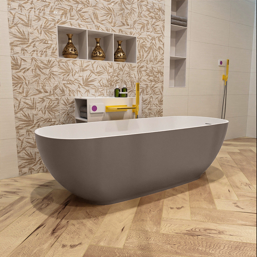 MONDIAZ ROCK vrijstaand bad 170x70cm kleur Smoke / Talc