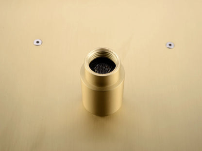 Thermostatische inbouw regendoucheset - Pointer Geborsteld goud