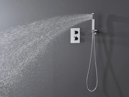 Thermostatische inbouw regendoucheset - Pointer Chroom